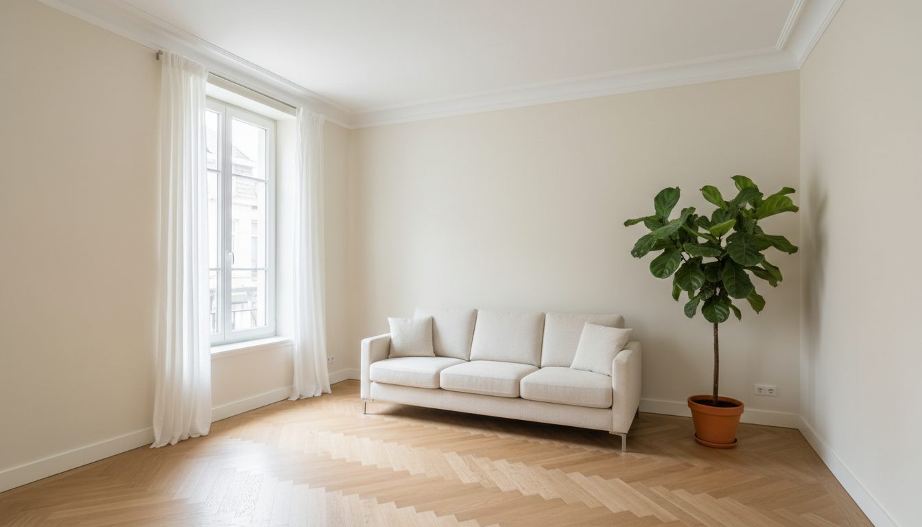 Salon fraîchement repeint