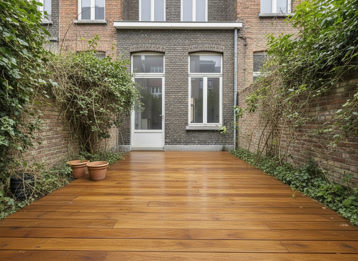 La même terrasse après nettoyage et huile